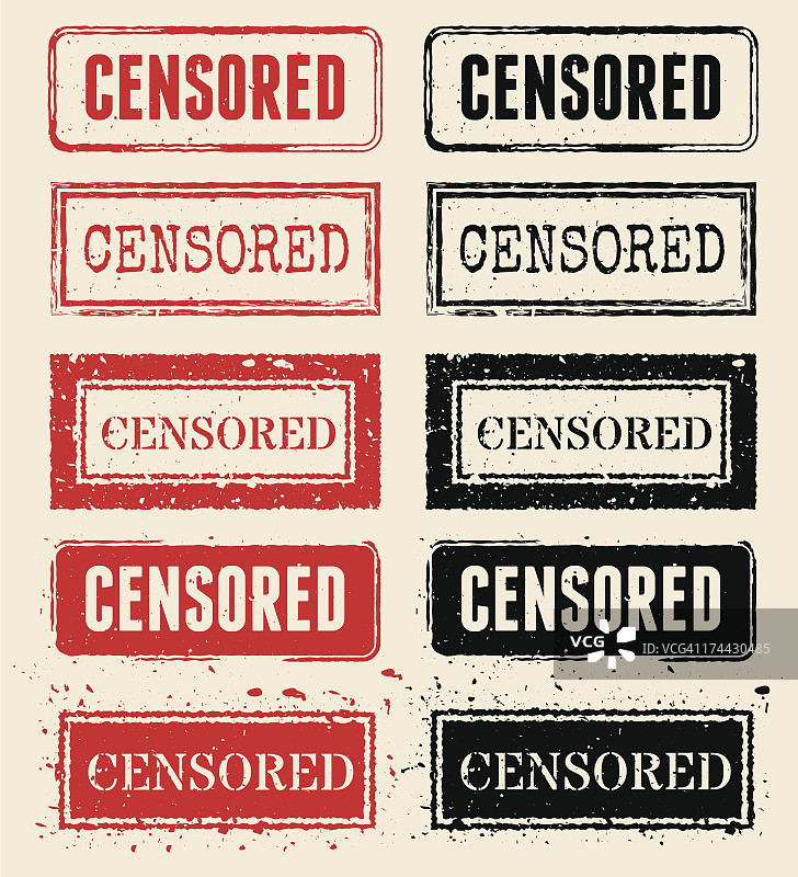 已审查的矢量橡胶印章集合图片素材