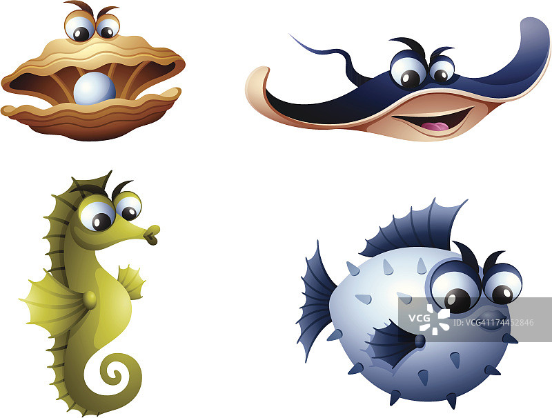 海洋动物集合图片素材