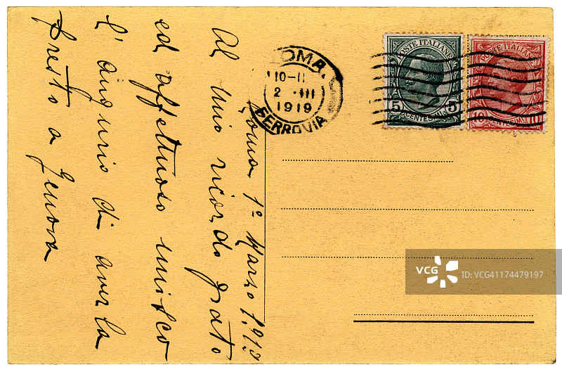 1919年意大利明信片图片素材