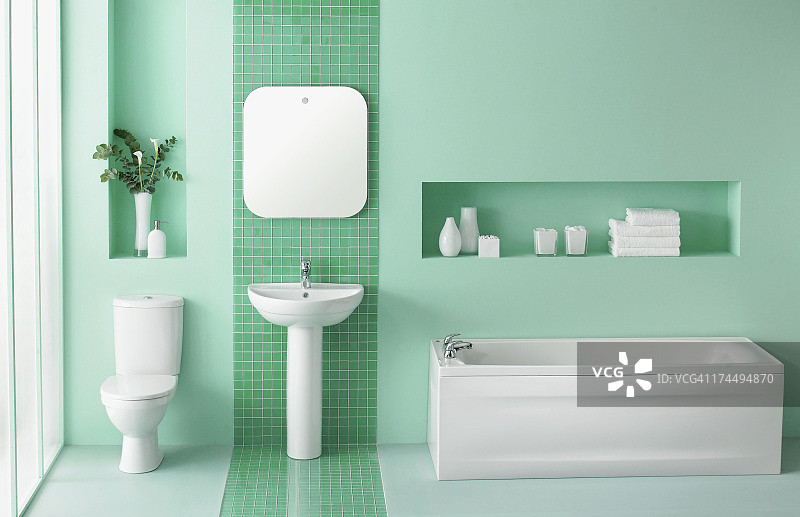 绿色浴室内部图片素材