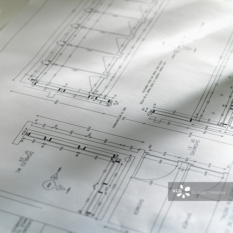 桌子上的蓝图图片素材