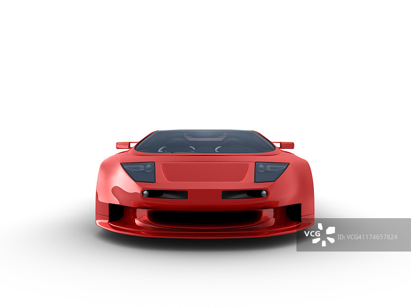 白色背景上的红色跑车图片素材