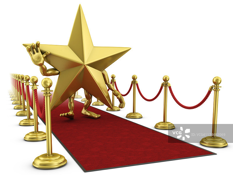 走在红地毯上的明星图片素材