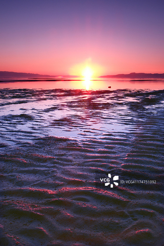 日落下的河岸风光图片素材