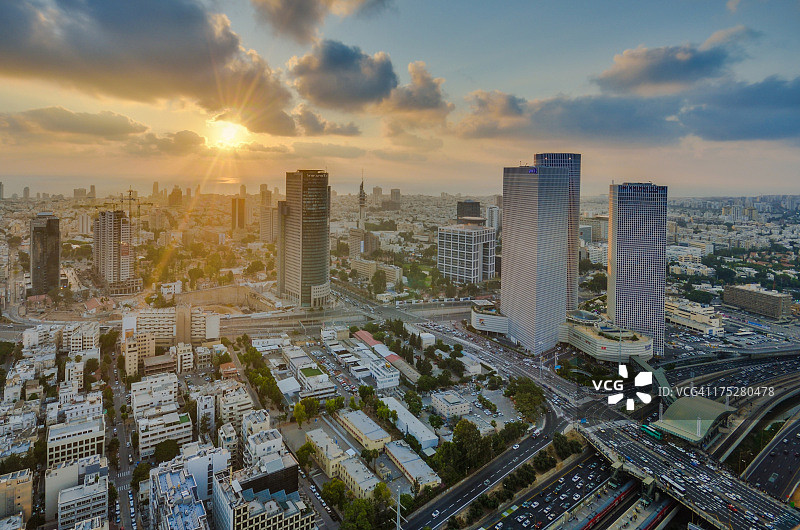 特拉维夫阿兹里利日落图片素材