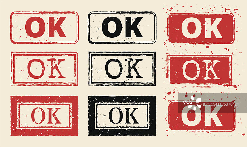 OK矢量橡胶印章合集图片素材