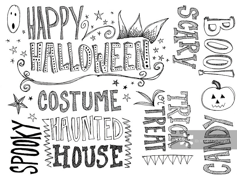 万圣节涂鸦文字图片素材