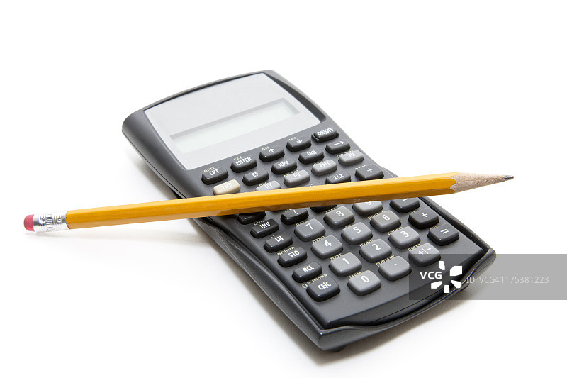 计算器和铅笔图片素材