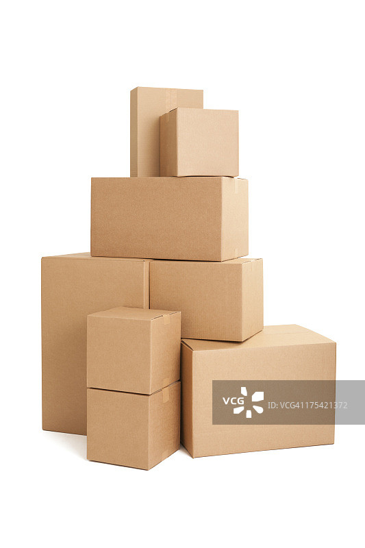 堆叠的纸板箱图片素材