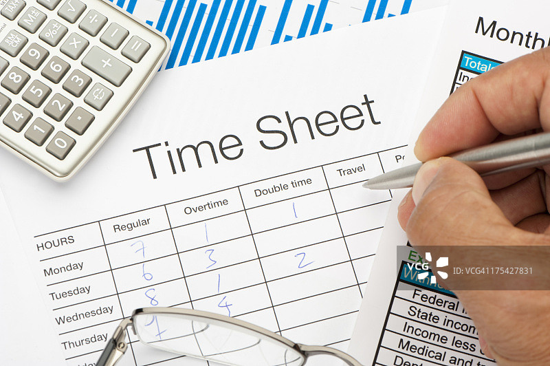 填写完整的工时表图片素材