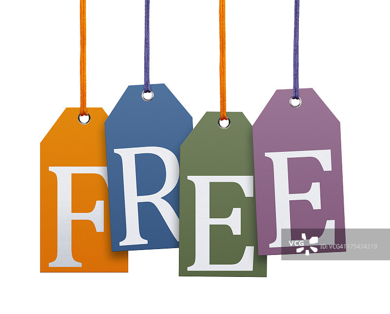 悬挂式价格标签（带裁剪路径）图片素材