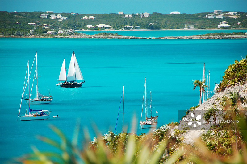巴哈马群岛的帆船图片素材