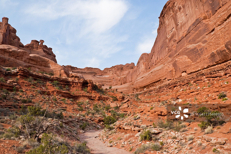 公园大道峡谷中的干涸河床图片素材
