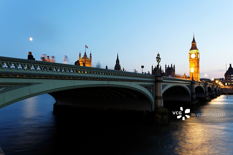 伦敦威斯敏斯特宫黄昏景色图片素材