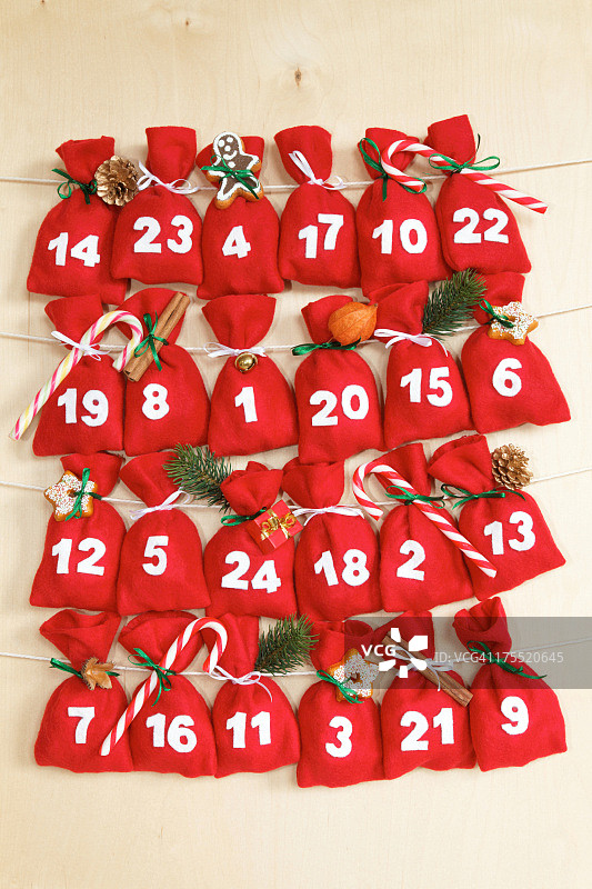 小袋圣诞日历图片素材