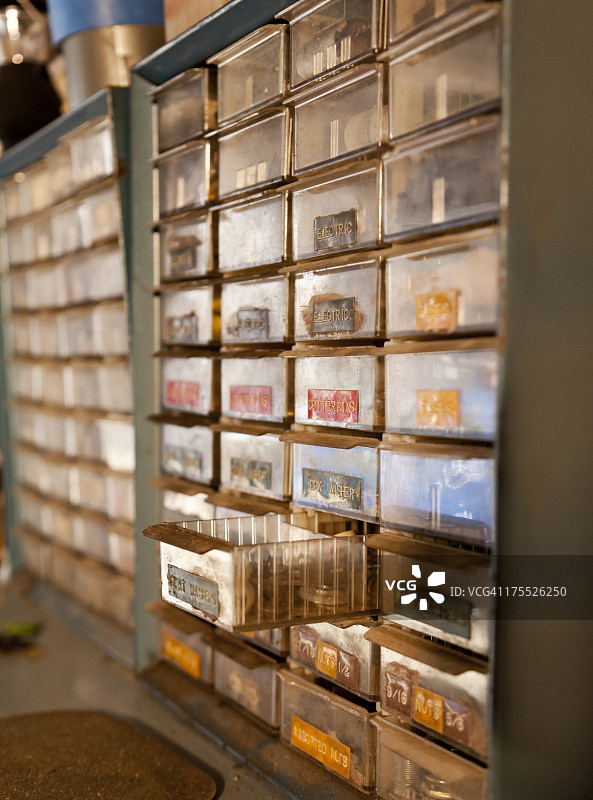 修理店里的旧工具箱图片素材