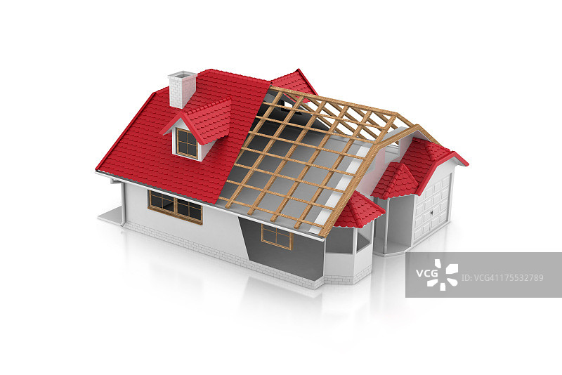 建筑工地：屋顶结构图片素材