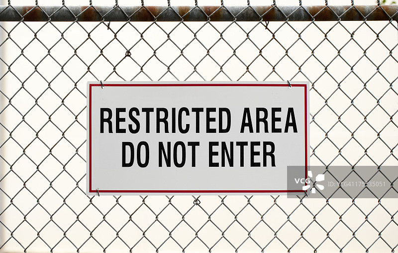 限制区域标志和栅栏图片素材
