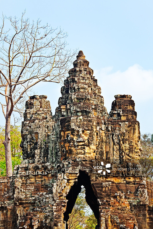 柬埔寨吴哥通王城的胜利之门图片素材