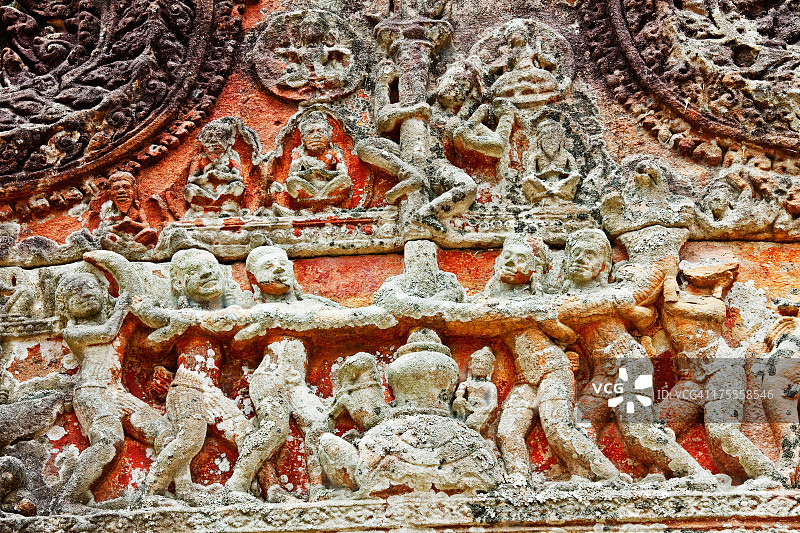 柏威夏寺古老浮雕图片素材