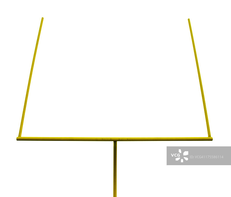 白色背景下的足球球门柱图片素材