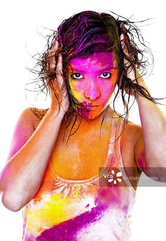 粉彩人像图片素材