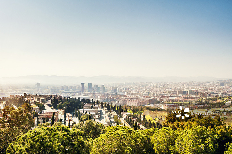 巴塞罗那⻄南⽔泥公墓图片素材