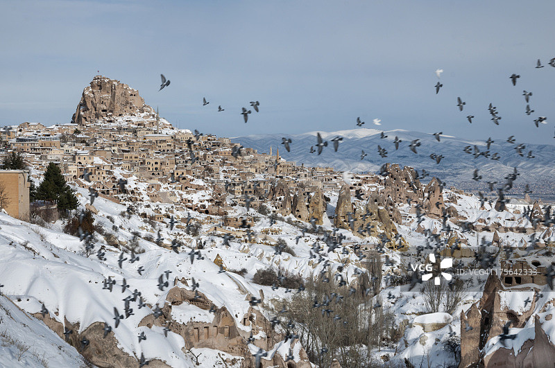 从鸽子谷看到的冬季景色图片素材