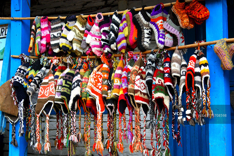 尼泊尔羊毛帽图片素材