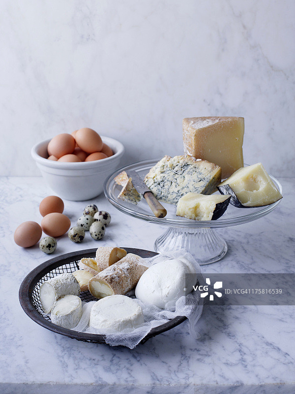 奶酪和鸡蛋选择图片素材