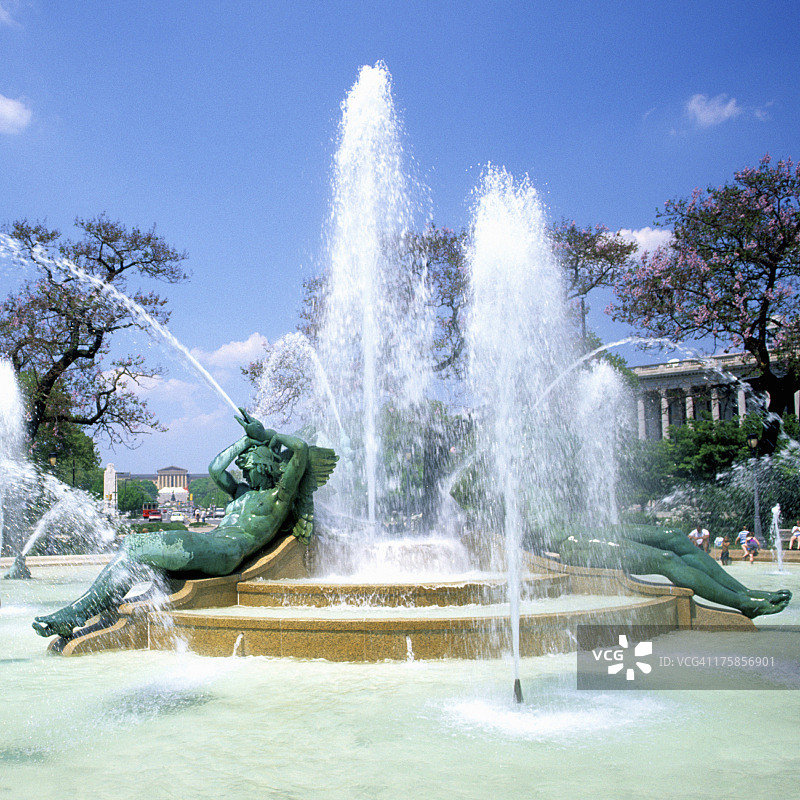 洛根环岛斯旺纪念喷泉，费城图片素材