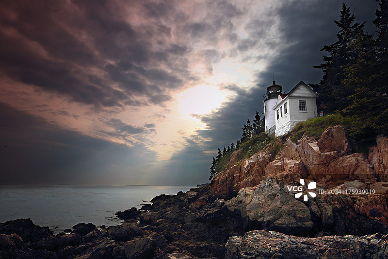 阿卡迪亚国家公园灯塔图片素材