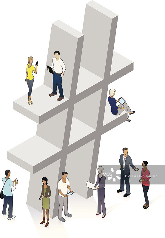 话题标签插图图片素材