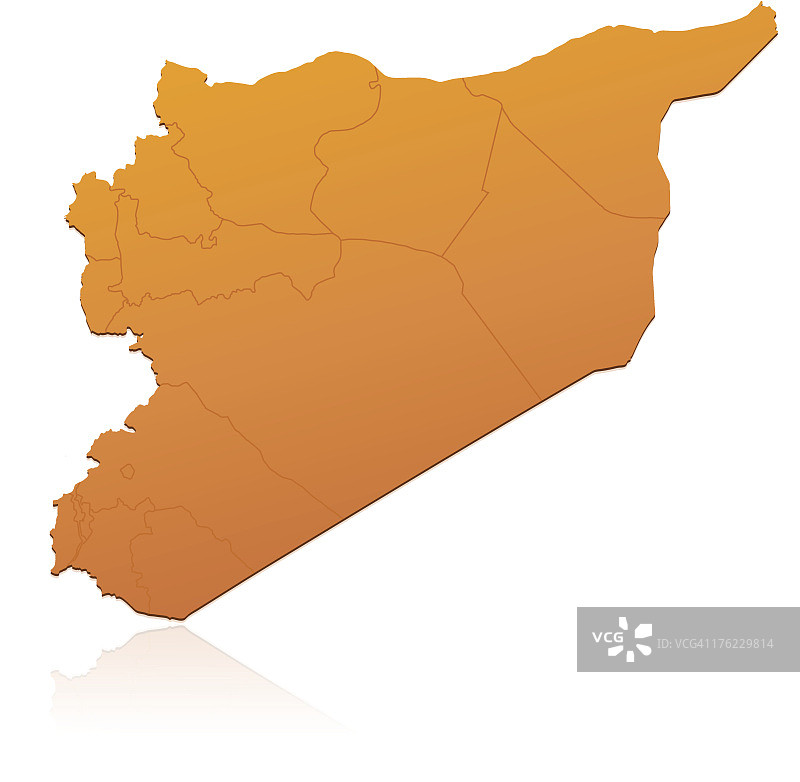 橙色叙利亚地图图片素材