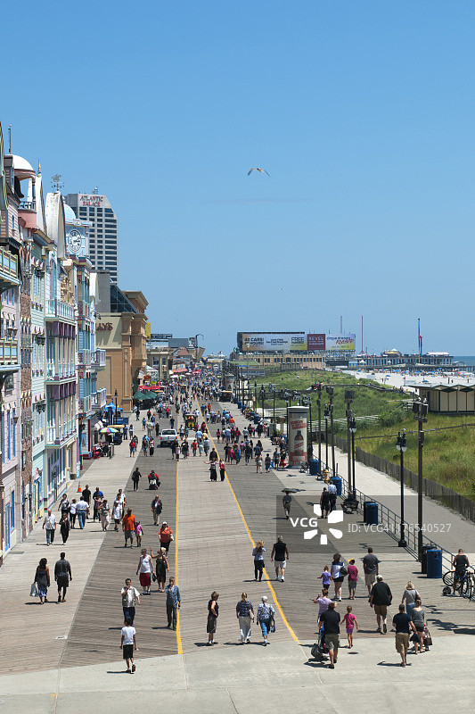 大西洋城木板路高视角景观图片素材