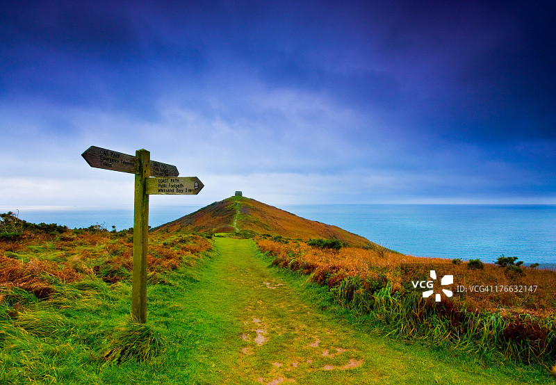 康沃尔郡雷姆黑德白沙湾图片素材