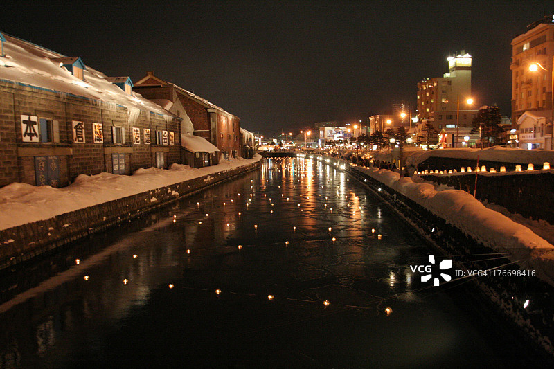 小樽雪灯之路图片素材