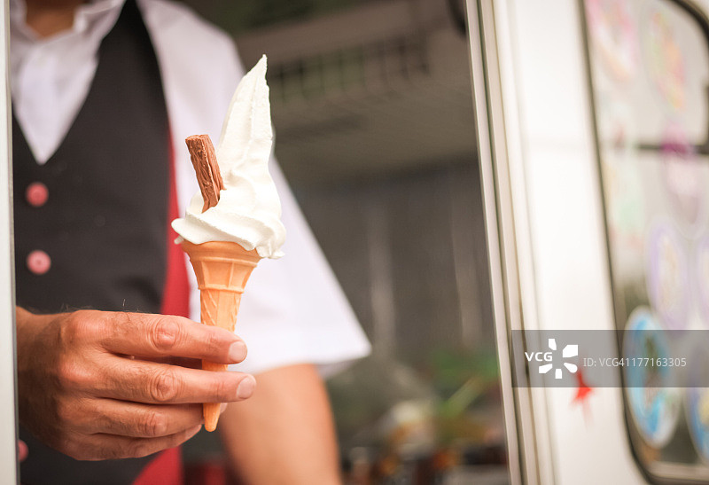 鲜奶油冰淇淋甜筒图片素材