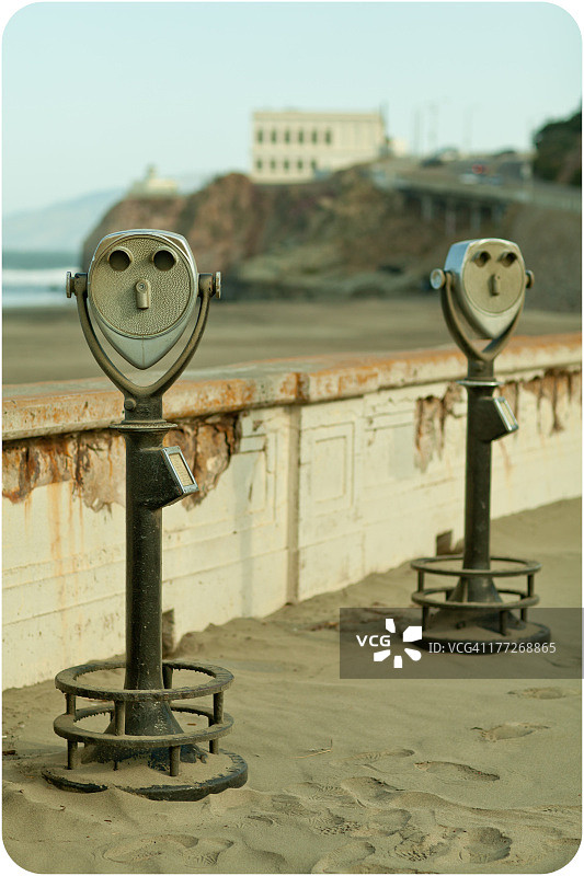 沙尘暴袭击旧金山海滩图片素材