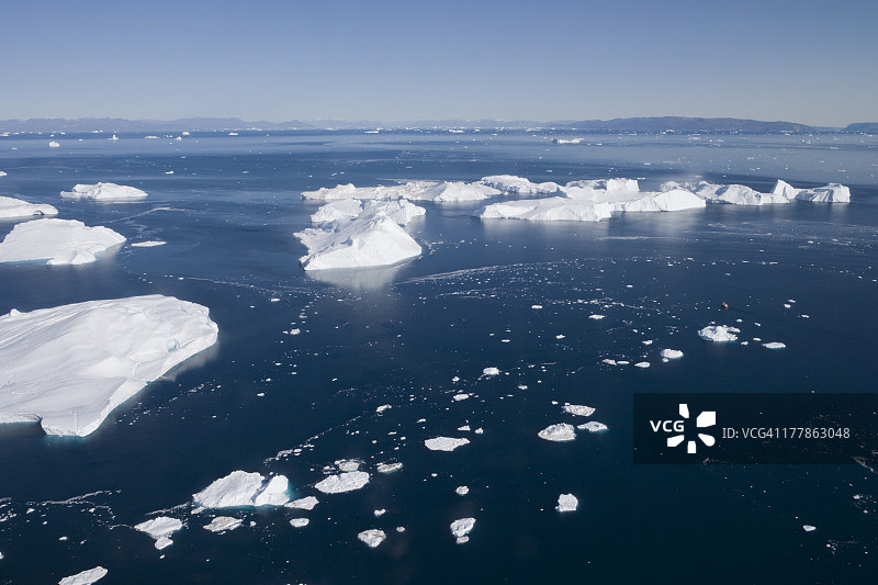 伊卢利萨特峡湾冰山航拍图片素材