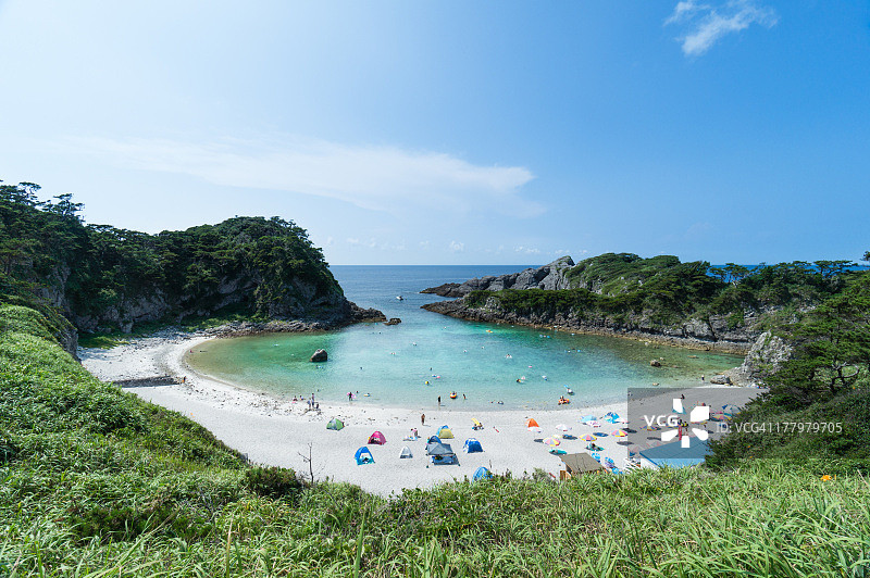 东京式根岛田园海湾沙滩图片素材
