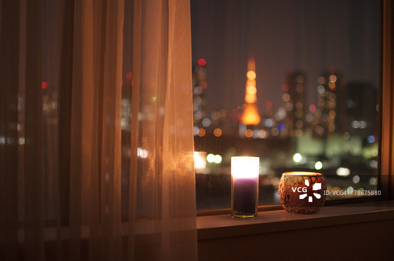 东京城市景观与东京塔图片素材