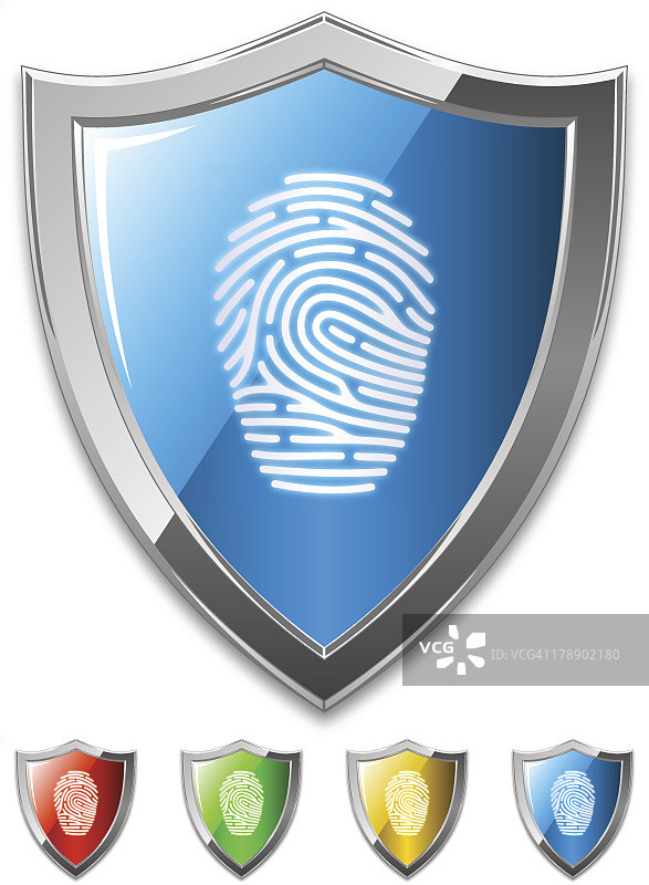 带指纹图标的盾牌图片素材