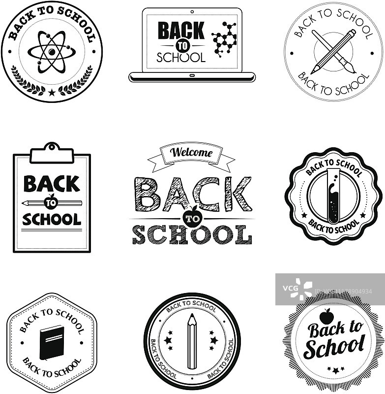 黑白学校徽章图片素材