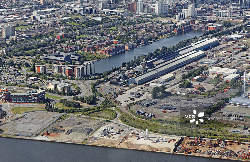 卡迪夫码头鸟瞰图片素材