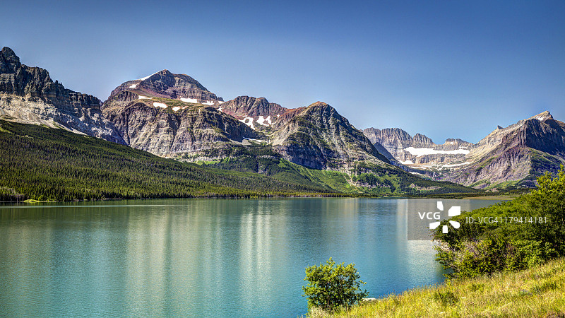 舍伯恩湖，冰川国家公园图片素材