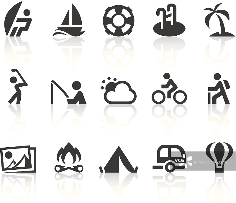 户外活动图标|简约黑色系列图片素材