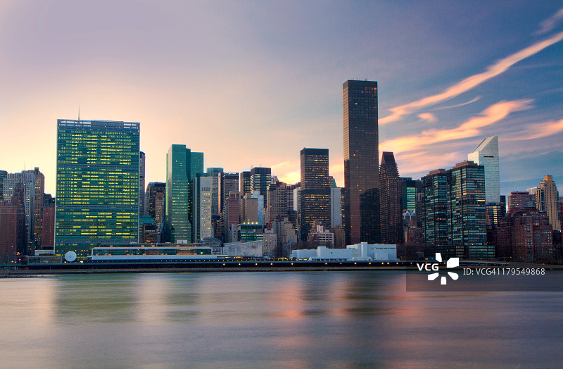 曼哈顿日落图片素材