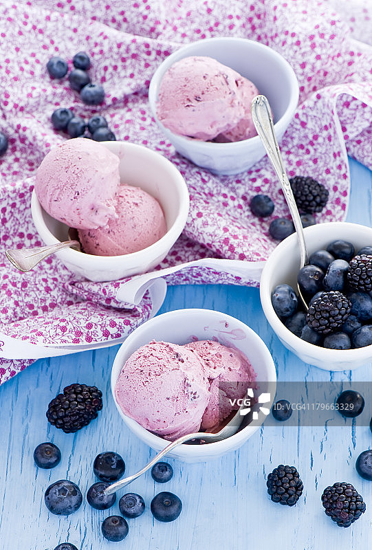 自制蓝莓冰淇淋图片素材