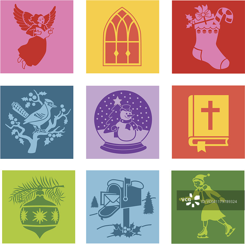 冬季和圣诞节图标图片素材